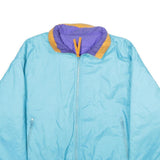 WOOLRICH Mens Blue & Purple Reversible Nylon Zip Jacket L Lightweight Casual