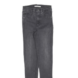 LEVI'S Womens Slim Black Skinny Denim Medium W24 L30 Jeans Zip Closure