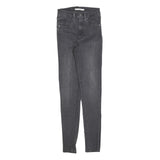 LEVI'S Womens Slim Black Skinny Denim Medium W24 L30 Jeans Zip Closure
