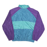 Mens Blue & Purple Colourblock Zip Jacket XL Polyester Blend Casual Outerwear