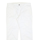 DICKIES Mens Cotton Blend White Relaxed Straight Trousers W40 L32 Workwear