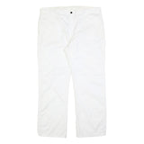 DICKIES Mens Cotton Blend White Relaxed Straight Trousers W40 L32 Workwear
