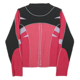 NIKE Womens Black & Red Sports Track Jacket L Polyester Zip Athletic Fit