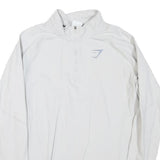 GYMSHARK Womens White Long Sleeve Sports T-Shirt M Half Zip Activewear