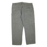 DICKIES Mens Cotton Blend Grey Regular Fit Straight Leg Trousers W42 L28
