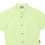 JACK WOLFSKIN Womens Green Outdoor Shirt UK 10 Polyester Blend Short Sleeve