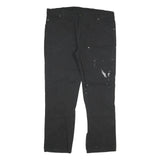 DICKIES Mens Black Regular Straight Denim W40 L32 Workwear Cotton Blend Zip