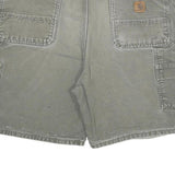 CARHARTT Mens Shorts Grey Casual Cotton Blend XL W38 Workwear Cargo Pockets