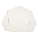 CALVIN KLEIN Womens White Quarter Zip XL Sweatshirt Cotton Blend Pullover