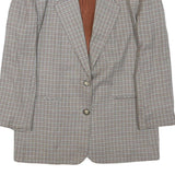 FIRST ISSUE Womens Brown & Beige Checked Classic Jacket L Polyester Blend Button