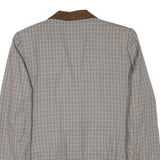 FIRST ISSUE Womens Brown & Beige Checked Classic Jacket L Polyester Blend Button