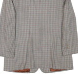 FIRST ISSUE Womens Brown & Beige Checked Classic Jacket L Polyester Blend Button