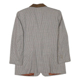 FIRST ISSUE Womens Brown & Beige Checked Classic Jacket L Polyester Blend Button