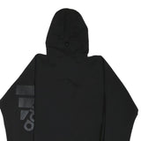 ADIDAS Mens Black Hooded Jacket XL Polyester Blend Zip Sportswear Logo Print