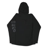 ADIDAS Mens Black Hooded Jacket XL Polyester Blend Zip Sportswear Logo Print