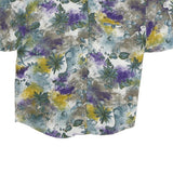 PIERRE FRANCLE Womens White Green Purple Yellow Abstract Print Shirt M