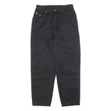 TEDDY'S Womens Cotton Blend Black Relaxed Tapered Trousers W26 L25