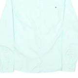 TOMMY HILFIGER Womens Mint Green Shirt M Button Front Chest Pocket Classic