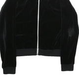 NIKE Womens Black Velvet Track Jacket M Athletic Fit Stand-Up Collar Plain Zip