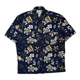 Rokok Floral Hawaiian Shirt - Large Brown Cotton