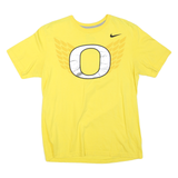 NIKE Mens Yellow Cotton Blend Graphic T-Shirt M Short Sleeve Crew Neck Sport
