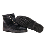 REX Lace-Up Boots Black Synthetic Mens UK 7