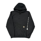 Carhartt Spellout Hoodie - Large Black Cotton