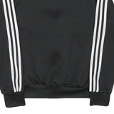 ADIDAS Mens Black White Track Jacket S Polyester Plain Sportswear Casual Zip