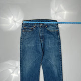 501 Levis Jeans - 32W 33L Blue Cotton