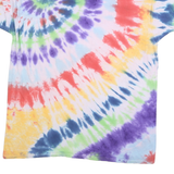 HANES Mens Multicolour Tie Dye T-Shirt L Short Sleeve Crew Neck Funky Summer