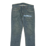 LEVI'S Womens Jeans Blue Regular Straight Denim Medium W32 L31 Unofficial Print