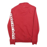 NAPAPIJRI Mens Red Jacket S Cotton Blend Plain Logo Zip Front Casual