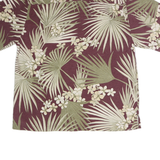 JAMAICA JAXX Mens Maroon & Beige Floral Cotton Shirt M Casual Beachwear