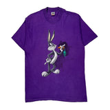 Single Stitch Looney Tunes Characters Fruit Of The Loom Cartoon T-Shirt - Large Purple Cotton
