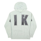 NIKE Mens White Hoodie M Cotton Blend Large IK Logo Pullover Casual