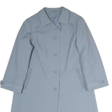 Womens Blue Button Jacket M Cotton Blend Plain Classic Stylish