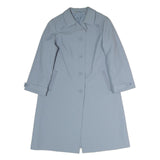 Womens Blue Button Jacket M Cotton Blend Plain Classic Stylish