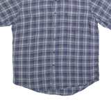 TIMBERLAND Mens Blue & White Checked Short Sleeve Shirt L Casual Summer Comfort