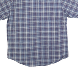 TIMBERLAND Mens Blue & White Checked Short Sleeve Shirt L Casual Summer Comfort