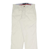 TOMMY HILFIGER Mens Cotton Blend Beige Regular Fit Straight Leg Trousers W32 L32