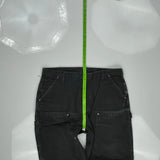 Carhartt Double Knee Carpenter Pants - 37W 32L Black Cotton