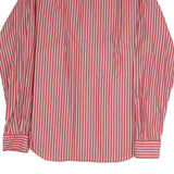 NAUTICA Mens Red & White Stripe Cotton Blend Shirt S Classic Fit Long Sleeve