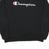 CHAMPION Mens Black Crew Neck XL Logo Print Cotton Blend Sweatshirt