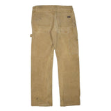 DICKIES Mens Jeans Beige Regular Straight Denim W34 L30 Workwear Utility Zip