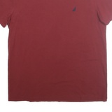 NAUTICA Mens Red Cotton Blend T-Shirt L Short Sleeve Crew Neck Classic Fit