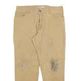 CARHARTT Mens Cotton Blend Beige Relaxed Straight Trousers W38 L29 Workwear Zip