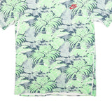 NIKE Mens Green & Grey Tropical Print T-Shirt S Short Sleeve Crew Neck Casual