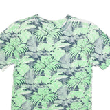 NIKE Mens Green & Grey Tropical Print T-Shirt S Short Sleeve Crew Neck Casual