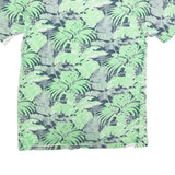 NIKE Mens Green & Grey Tropical Print T-Shirt S Short Sleeve Crew Neck Casual