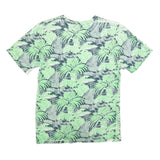 NIKE Mens Green & Grey Tropical Print T-Shirt S Short Sleeve Crew Neck Casual